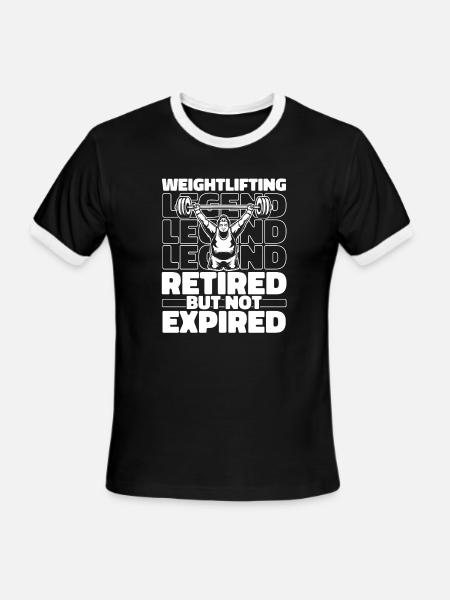 Weightlifting Weightlifter Retired - Men's Ringer T-Shirt - black/white