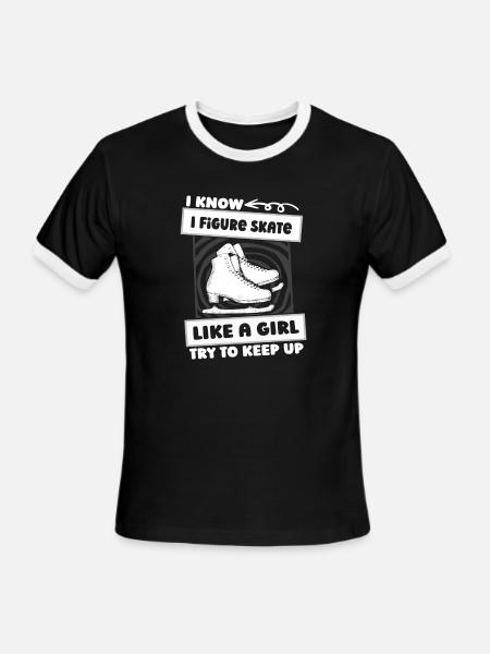 Figure Skating Girl - Men's Ringer T-Shirt - black/white