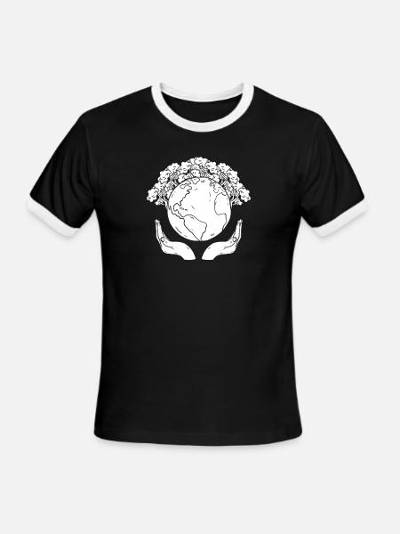 Climate Change Earth - Men's Ringer T-Shirt - black/white