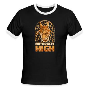Naturally High Nubian African Giraffidae Giraffe - Men's Ringer T-Shirt - black/white - Front - Jackson (183cm)