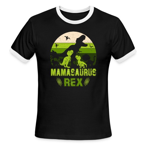 Mamasaurus Rex Mommy Dinosaur - Men's Ringer T-Shirt
