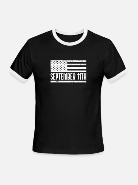 September 11 - Men's Ringer T-Shirt - black/white