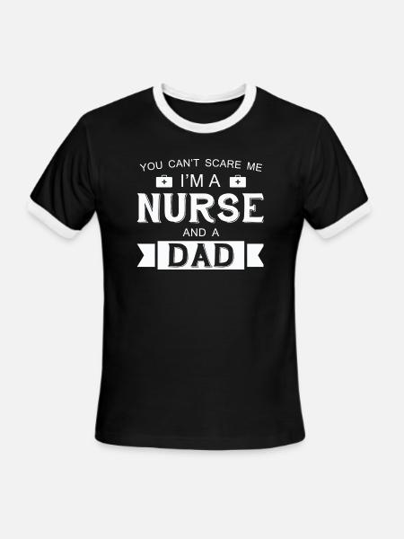 Nurse - I'm A Nurse And A Dad T Shirt - Men's Ringer T-Shirt - black/white