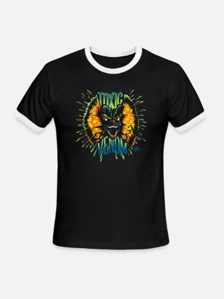 Jurassic World Dilophosaurus Toxic - Men's Ringer T-Shirt - black/white