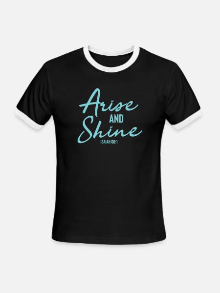 Arise And Shine - Christian Bible Verse - Men's Ringer T-Shirt - black/white