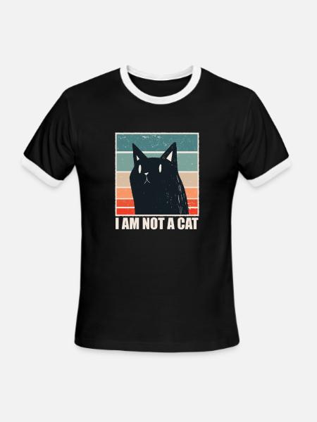 Funny Cat Meme "I am not a Cat", Judge, Court - Men's Ringer T-Shirt - black/white