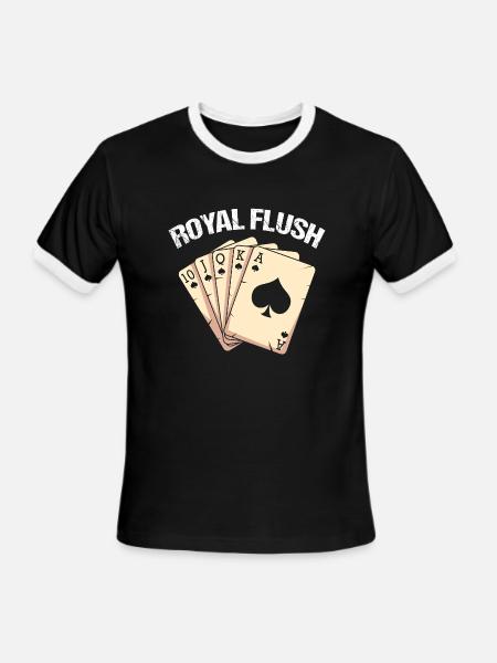 Spades Card Game Player - Men's Ringer T-Shirt - black/white