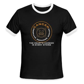 The Cancer Zodiac Sign: A Symbol of Strength - Men's Ringer T-Shirt - black/white - Front - Jackson (183cm)
