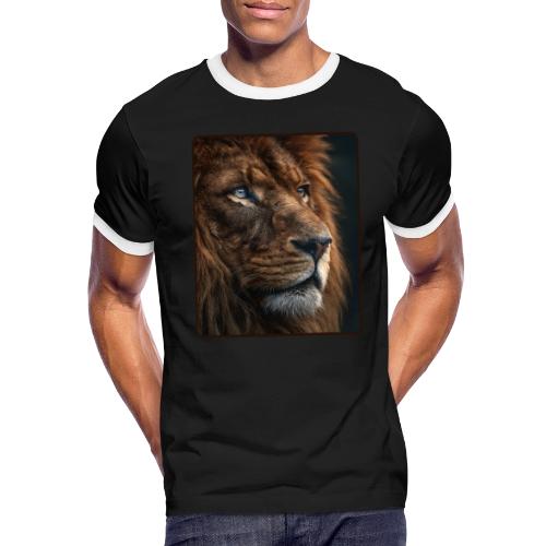 Lion Portrait Majestic Wildlife Design - Men's Ringer T-Shirt