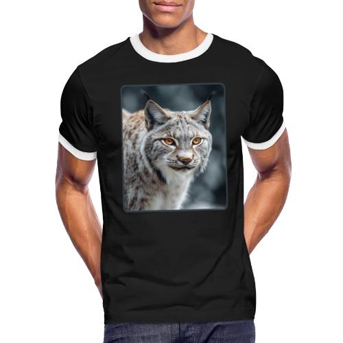 Lynx Portrait Piercing Eyes Design - Men's Ringer T-Shirt