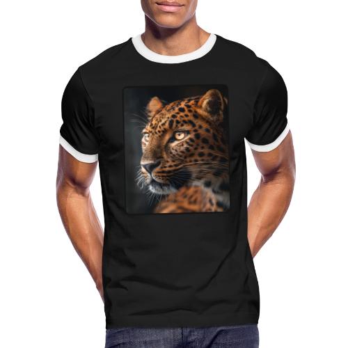 Amur Leopard Face Wildlife Design - Men's Ringer T-Shirt