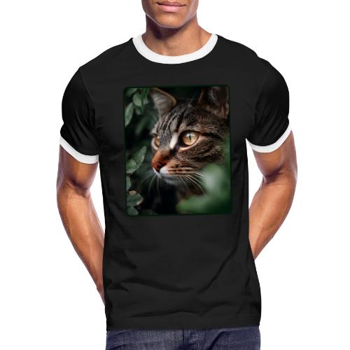 Tabby Cat Jungle Eyes Design - Men's Ringer T-Shirt