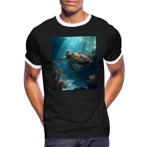 Sea Turtle Coral Reef Design - Men's Ringer T-Shirt