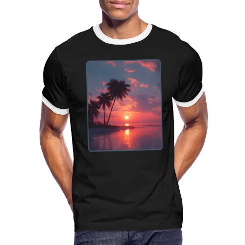 Tropical Sunset Ocean Reflection Design - Men's Ringer T-Shirt