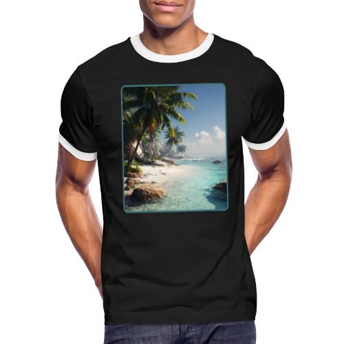 Tropical Beach Paradise Palm Design - Men's Ringer T-Shirt