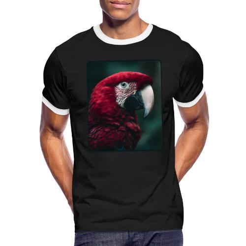 Red Green Macaw Bird Portrait Design - Men's Ringer T-Shirt