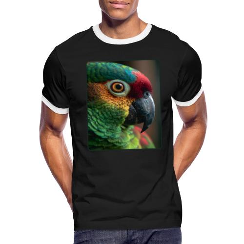 Colorful Parrot Close-Up Design - Men's Ringer T-Shirt