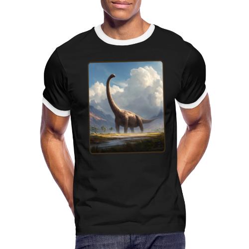 Brachiosaurus Valley Landscape Design - Men's Ringer T-Shirt
