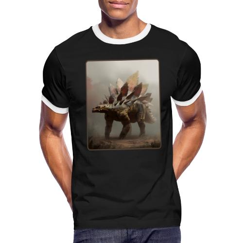 Stegosaurus Misty Forest Design - Men's Ringer T-Shirt