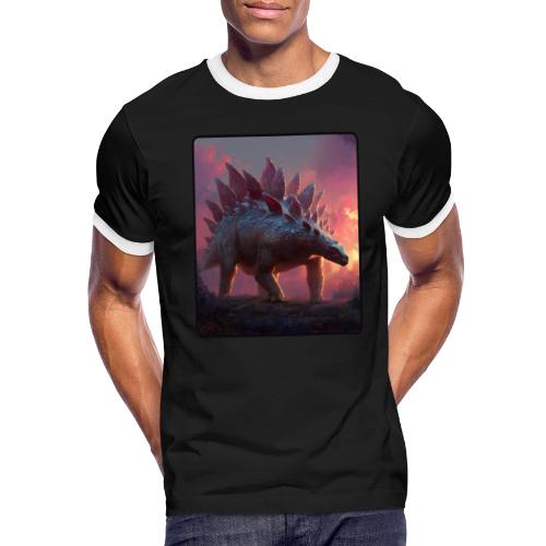 Stegosaurus Sunset Forest Design - Men's Ringer T-Shirt