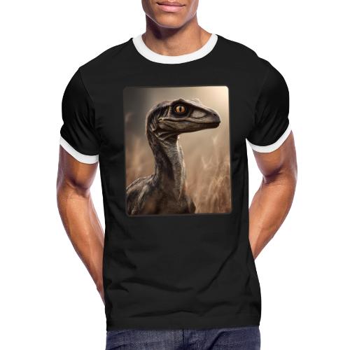 Velociraptor Feathered Portrait Design - Men's Ringer T-Shirt