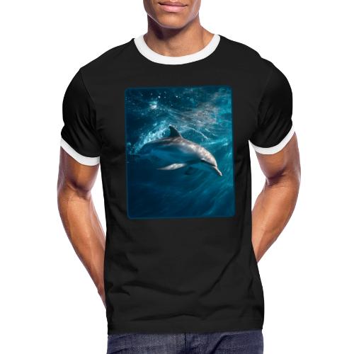 Dolphin Sunlit Ocean Serenity Design - Men's Ringer T-Shirt