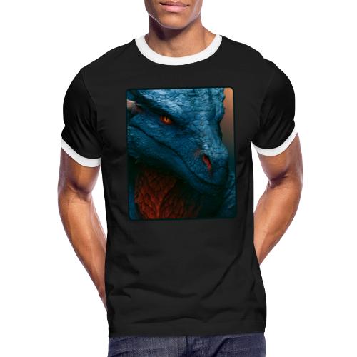 Turquoise Dragon Fire Eye Design - Men's Ringer T-Shirt