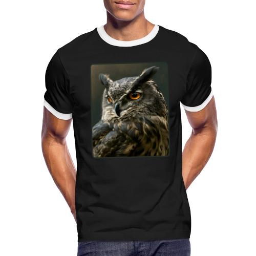 Eurasian Eagle Owl Portrait Design - Men's Ringer T-Shirt