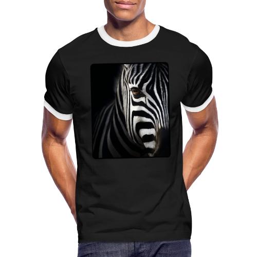 Zebra High Contrast Portrait Design - Men's Ringer T-Shirt