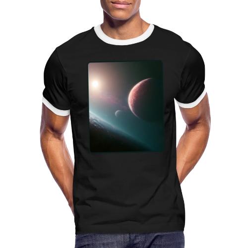 Deep Space Planet Horizon Art - Men's Ringer T-Shirt