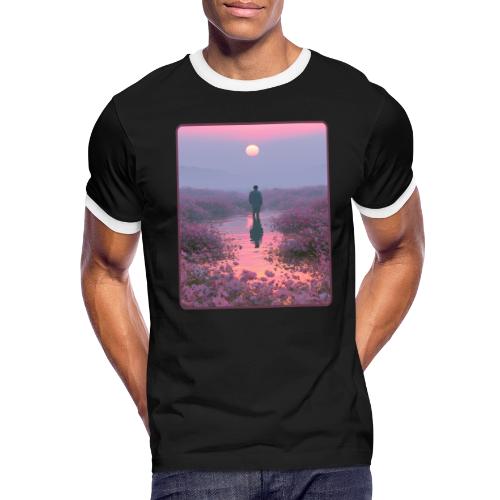Ethereal Sunset Flower Field Art - Men's Ringer T-Shirt