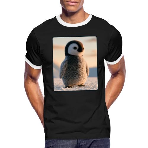 Cute Penguin Chick Sunrise Design - Men's Ringer T-Shirt
