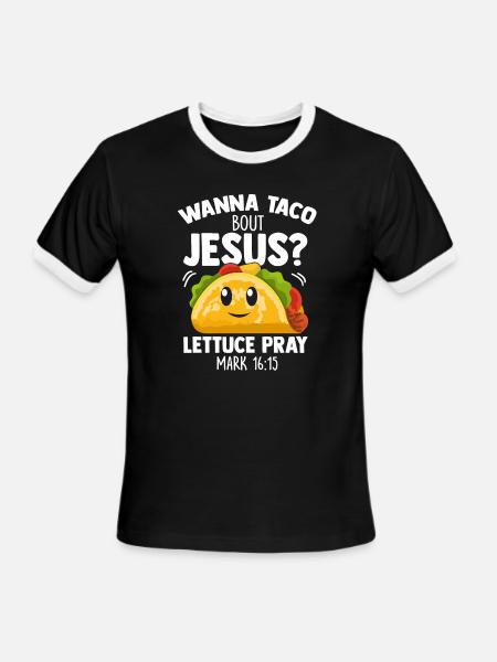 Wanna Taco Bout Jesus? - Men's Ringer T-Shirt - black/white