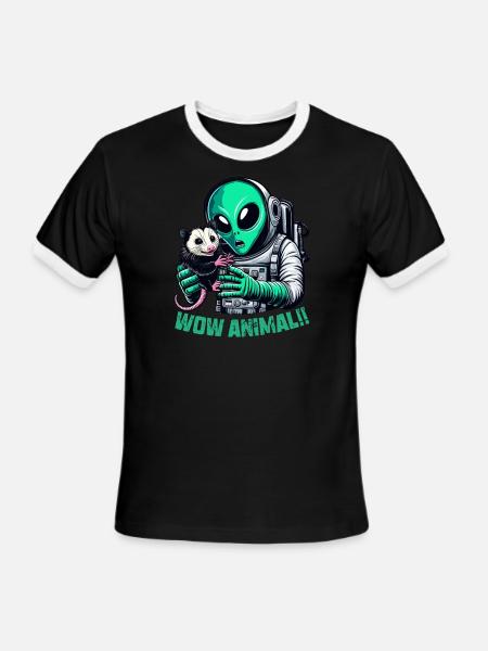 Aliens And Opossum - Men's Ringer T-Shirt - black/white