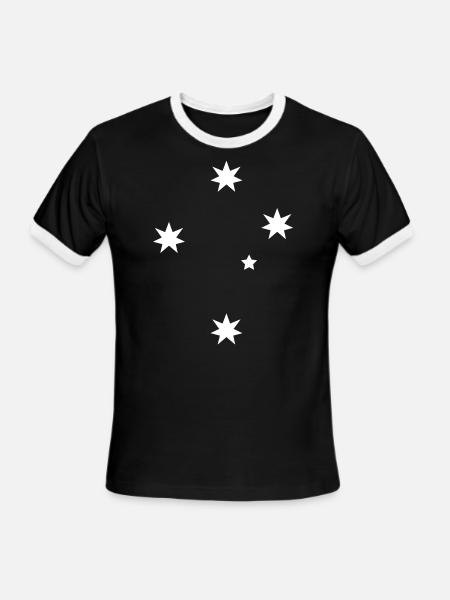 southern cross - Men's Ringer T-Shirt - black/white