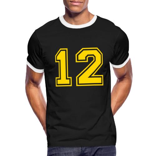 Number 12 in a classic athletic collegiate font - Men's Ringer T-Shirt