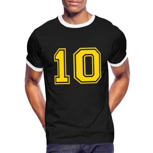 Number 10 in a classic athletic collegiate font - Men's Ringer T-Shirt