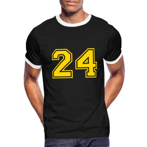 Number 24 in a classic athletic collegiate font - Men's Ringer T-Shirt
