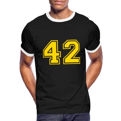 Number 42 in a classic athletic collegiate font - Men's Ringer T-Shirt