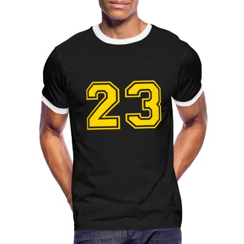Number 23 in a classic athletic collegiate font - Men's Ringer T-Shirt