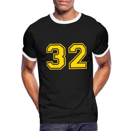 Number 32 in a classic athletic collegiate font - Men's Ringer T-Shirt