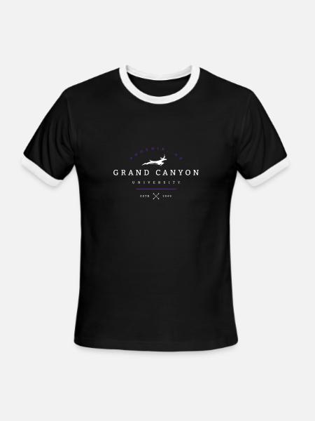 Grand Canyon University Gcu Lopes Sweatshirt 1704C - Men's Ringer T-Shirt - black/white
