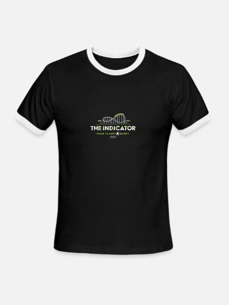 Npr The Indicator Logo - Men's Ringer T-Shirt - black/white