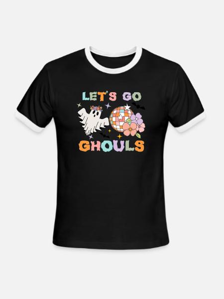 LET S GO GHOULS - Men's Ringer T-Shirt - black/white
