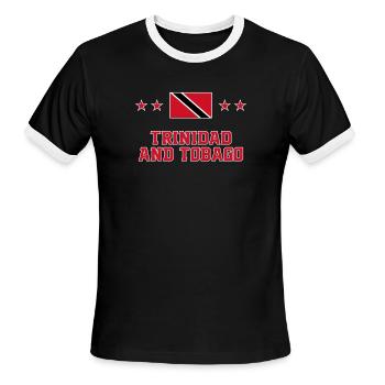 Trinidad and Tobago - Men's Ringer T-Shirt - black/white - Front - Jackson (183cm)