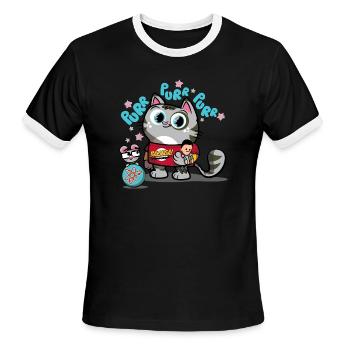 The Big Bang Theory Softy Kitty - Men's Ringer T-Shirt - black/white - Front - Jackson (183cm)