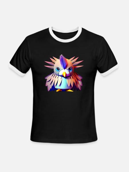 Polygon Vogel - Men's Ringer T-Shirt - black/white