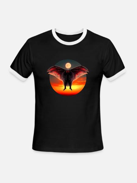 Mothman at sunset - Men's Ringer T-Shirt - black/white