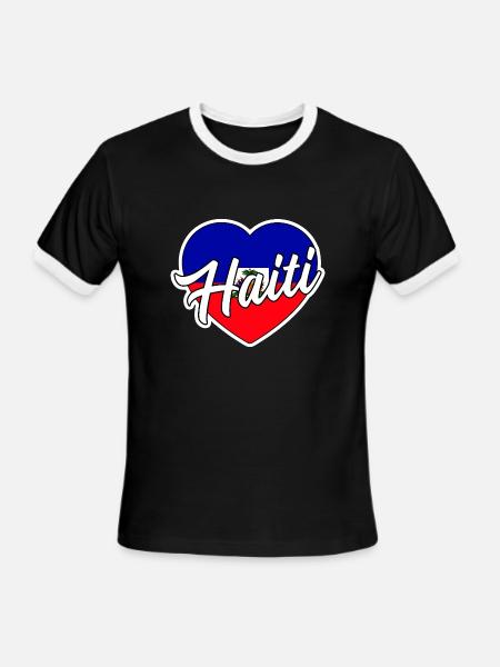 Haiti - Men's Ringer T-Shirt - black/white