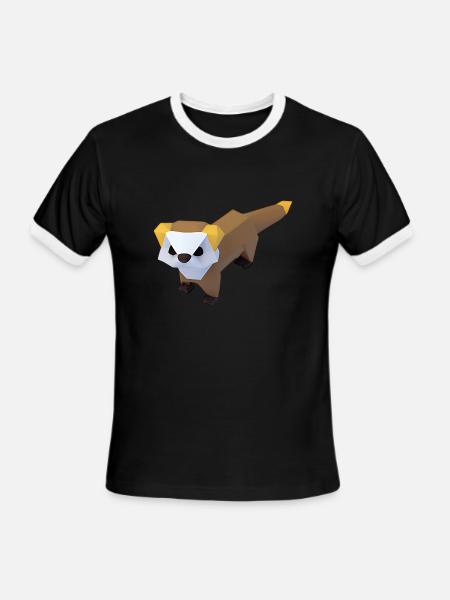Polygon ferret - Men's Ringer T-Shirt - black/white